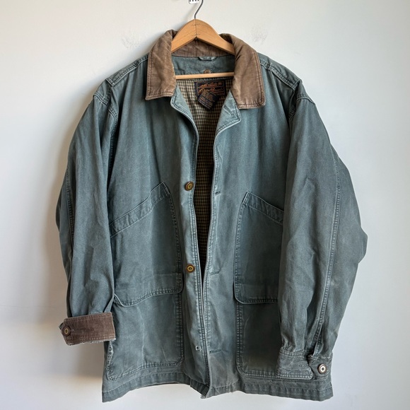 Vintage Eddie Bauer Goose Down Field Coat Barn Jacket LARGE - Picture 1 of 12